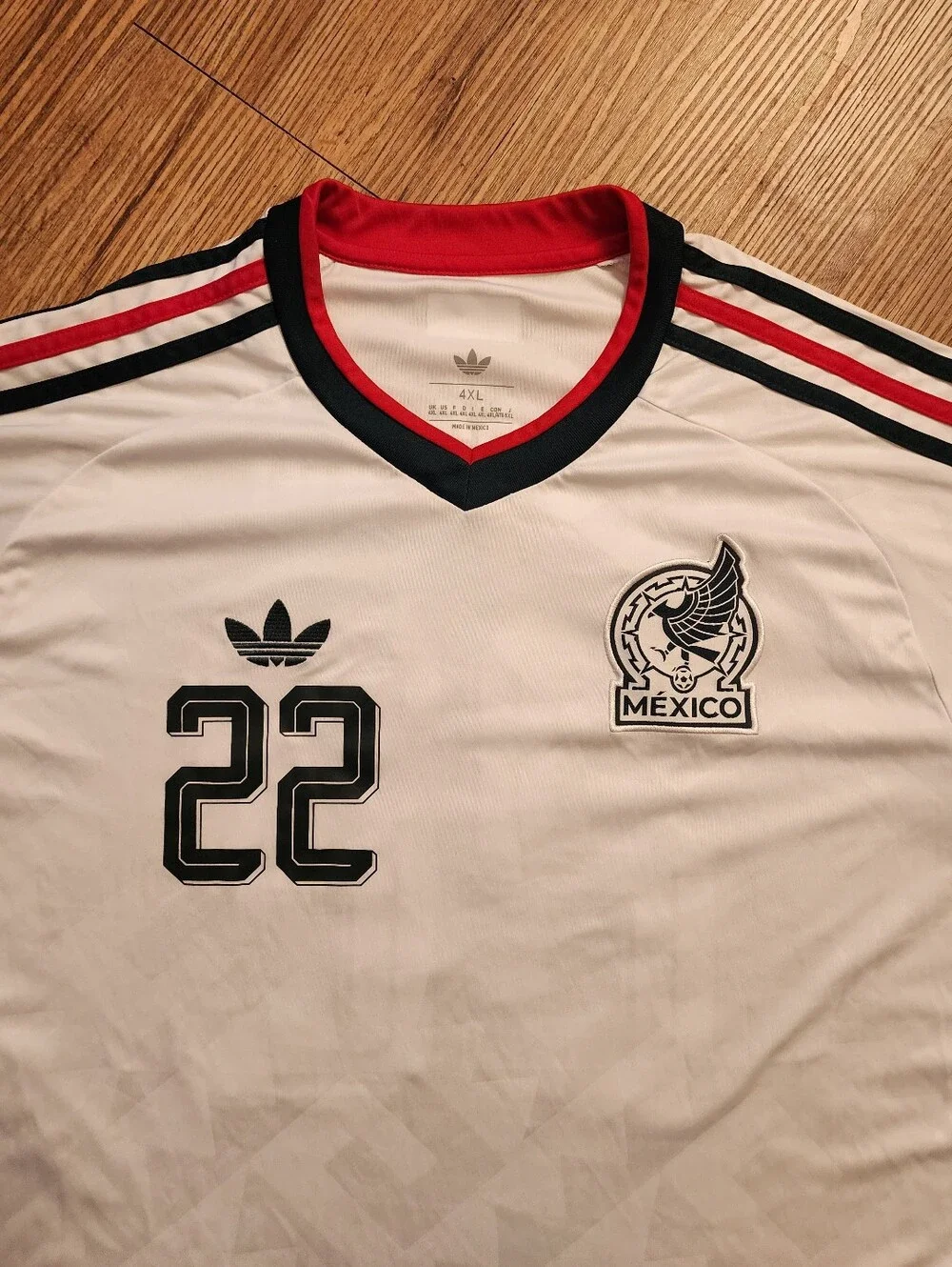 Soze. 4X Adidas Mexico White Kids Soccer Jersey #22xMetxico 2026 - Picture 5 of 8